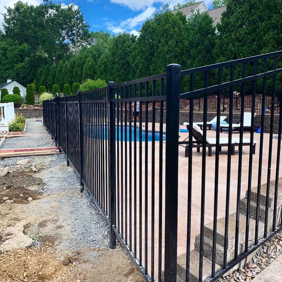 Black aluminum pool fence